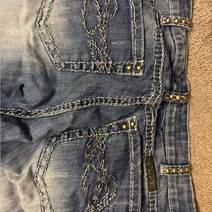 Cowgirl Tuff Boot Cut Jeans - Dark Blue